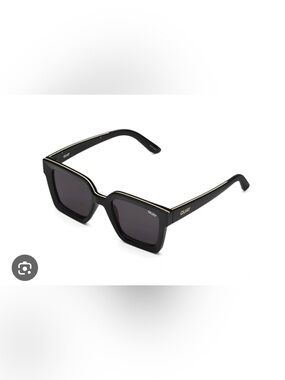 Quay Australia Fool’s Gold Black Sunglasses with Gold Accent